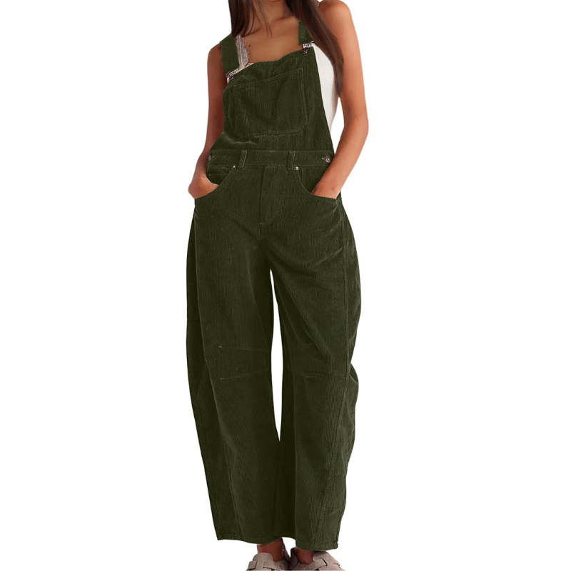 Corduroy Wide Leg Adjustable Strap Overall Jumpsuit 6