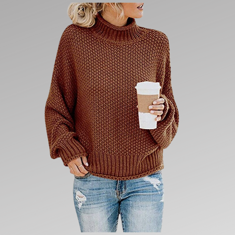 Turtleneck Long Sleeve Chunky Knit Sweater 4