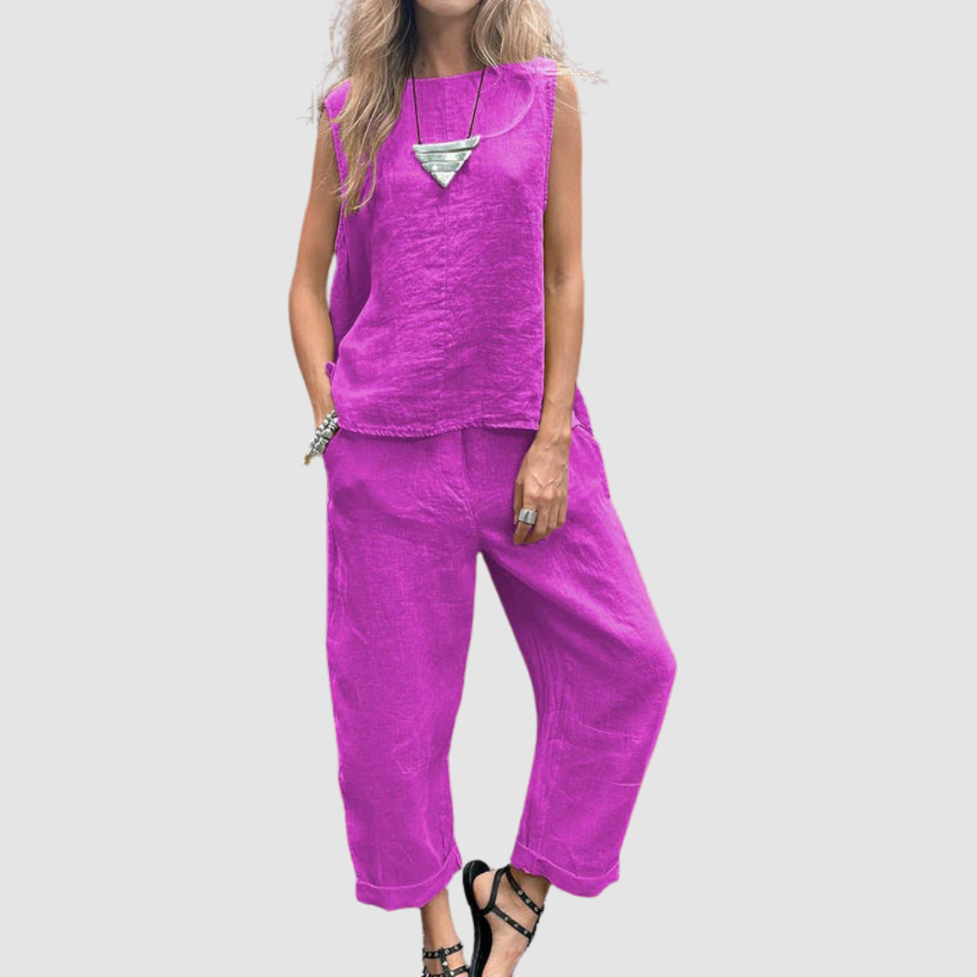 Sleeveless Top and Tapered Pants Two Piece Set 5