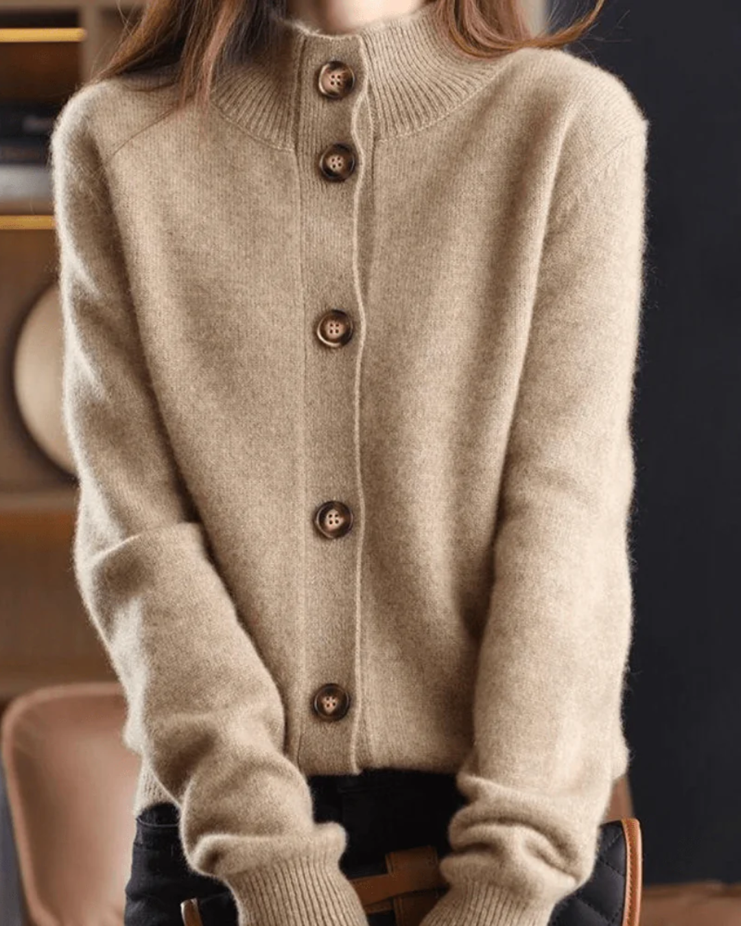 Lapel Collar Button Front Knit Cardigan 6