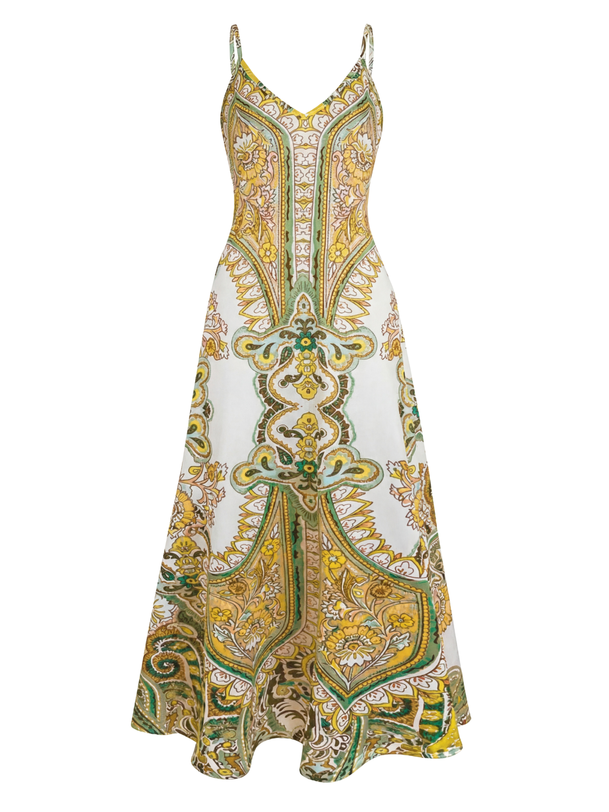 Paisley Print V-Neck Spaghetti Strap Boho Maxi Dress 5