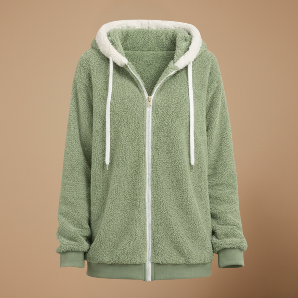 Hooded Zip Front Sherpa Fleece Jacket 11