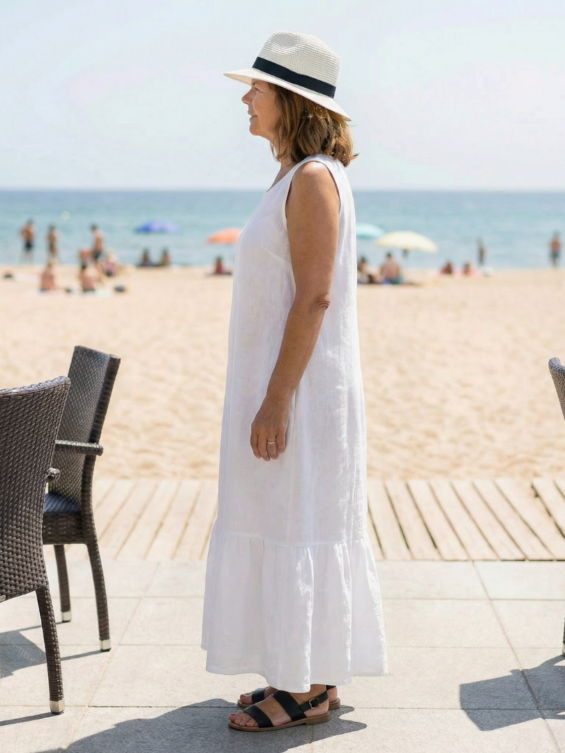 Round Neck Sleeveless Tiered Hem Maxi Dress 6