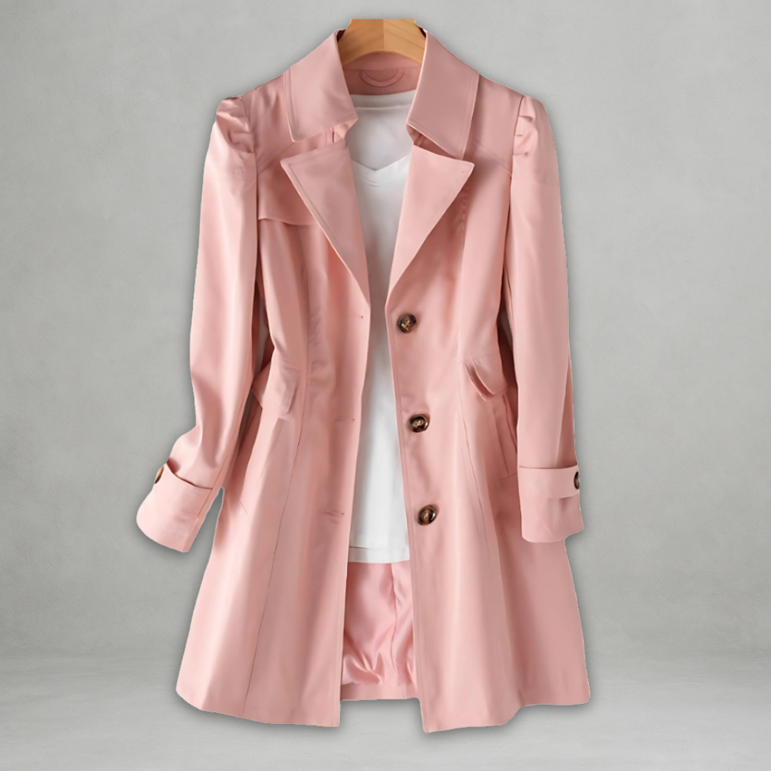 Notch Lapel Single Breasted Short Trench Coat 4