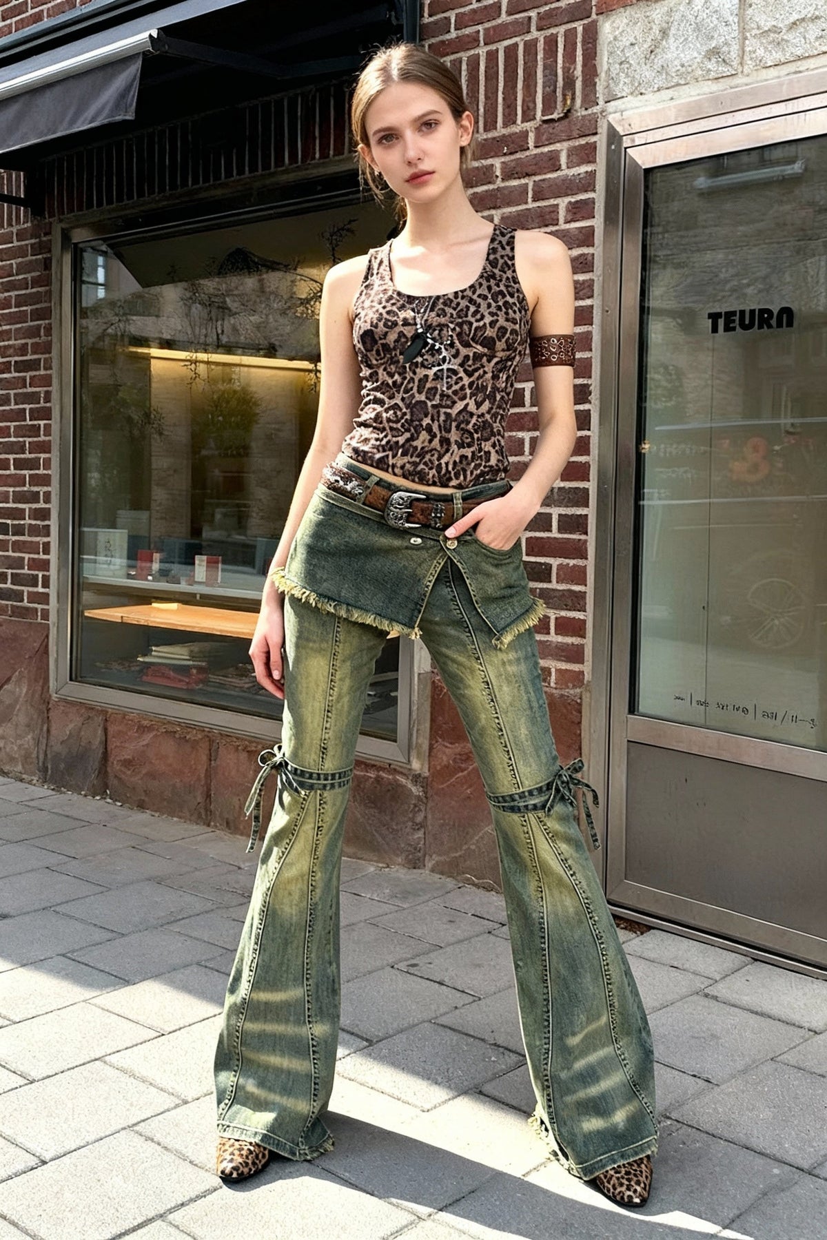 High-Waist Wide-Leg Denim Jeans