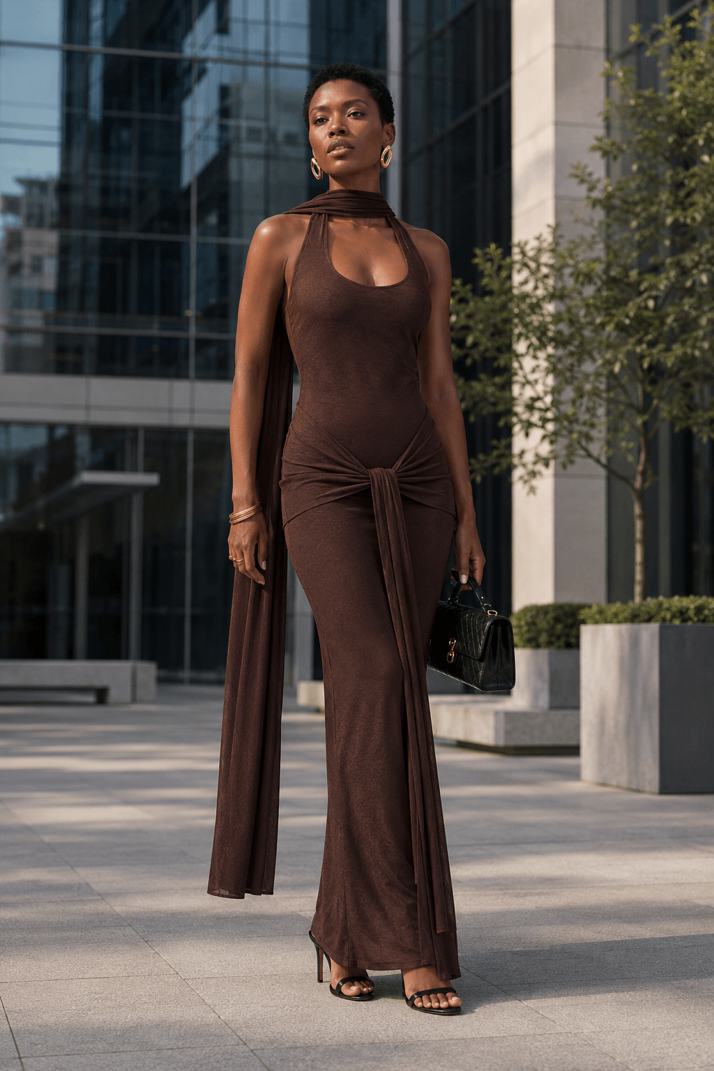 Backless Bodycon Maxi Dress
