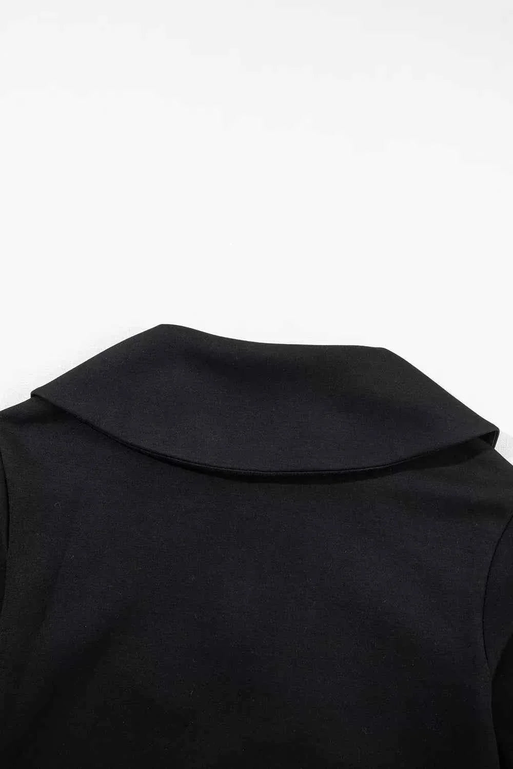 Solid Zip Sailor Collar Pullover Sweatpants Set