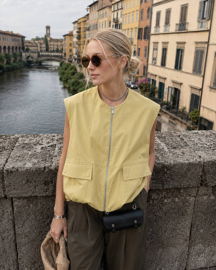 Zip Front Sleeveless Utility Vest 4