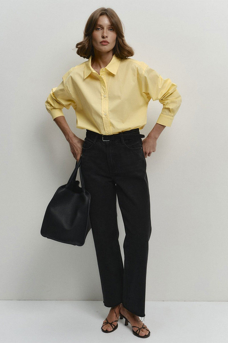 Comfort Fit Yellow Cotton Blouse