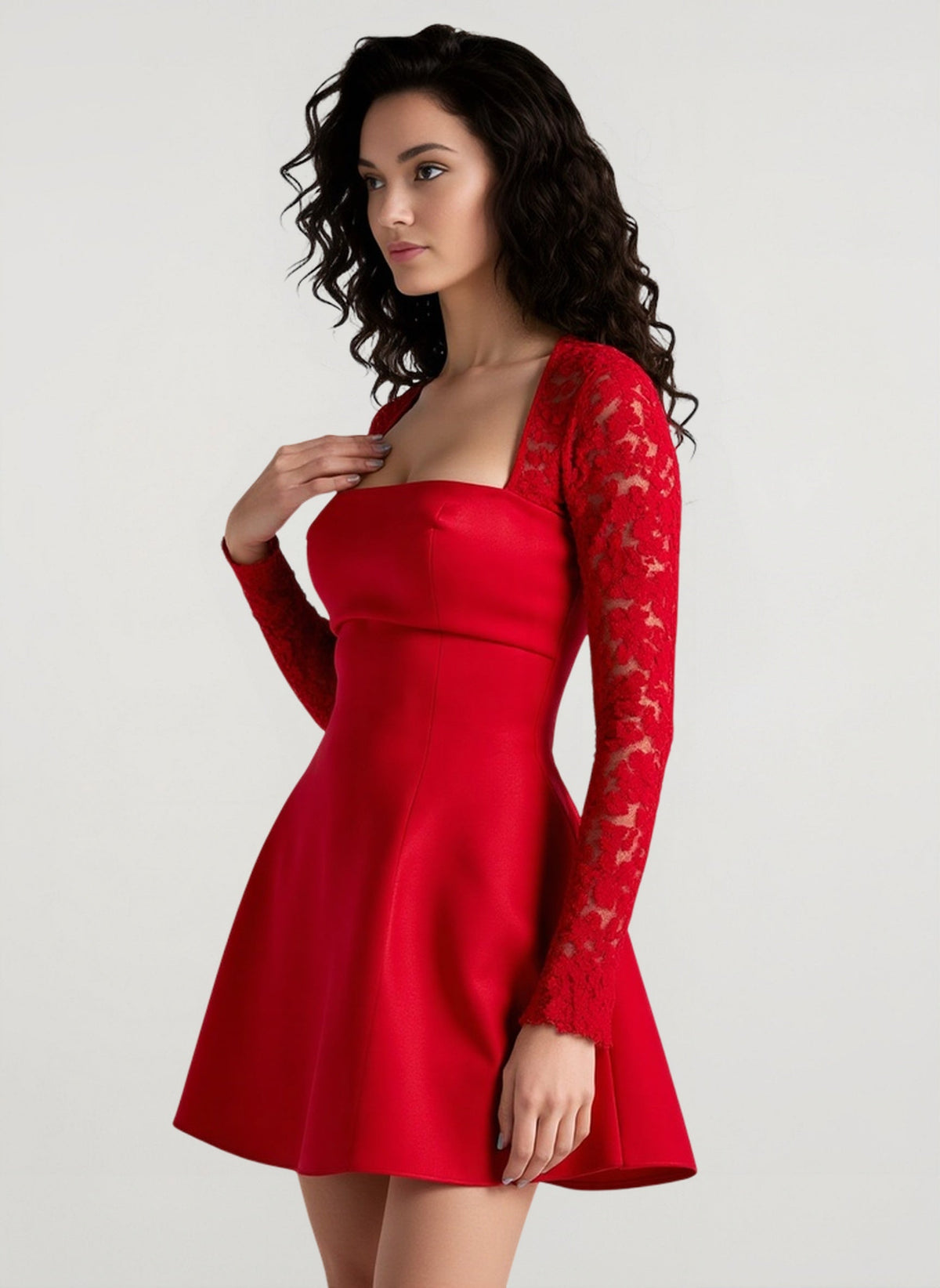 Lace Bodycon A-line Chic Cocktail Dress - View 4