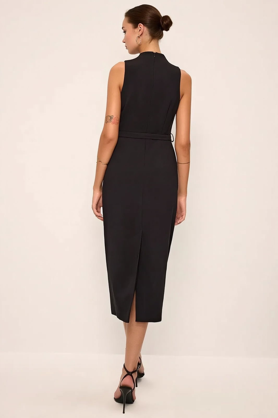 Buckle Waist Cinched Work Dress