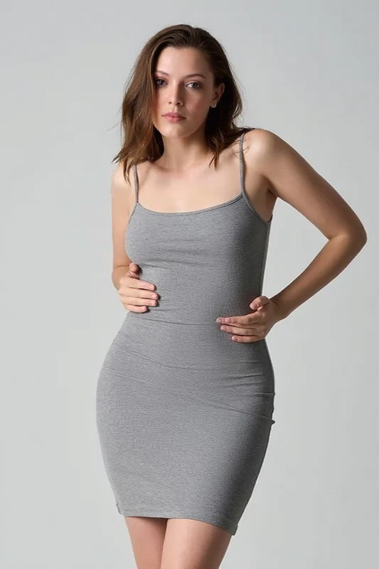 Spaghetti Strap Scoop Neck Bodycon Mini Slip Dress