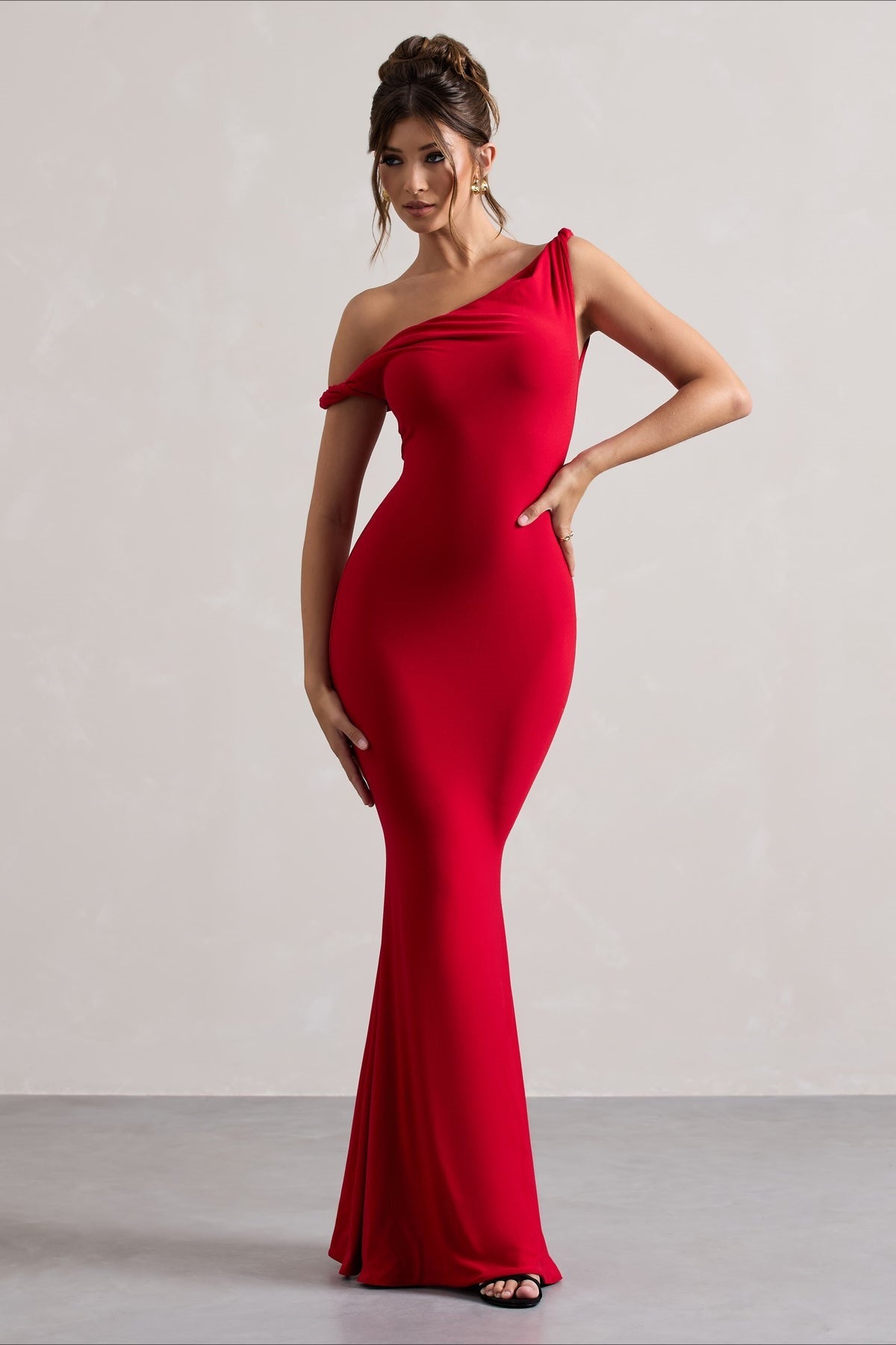One Shoulder Bodycon Mermaid Maxi Dress - View 5