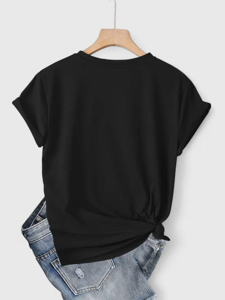 Heart Print Crew Neck Short Sleeve T-Shirt 10