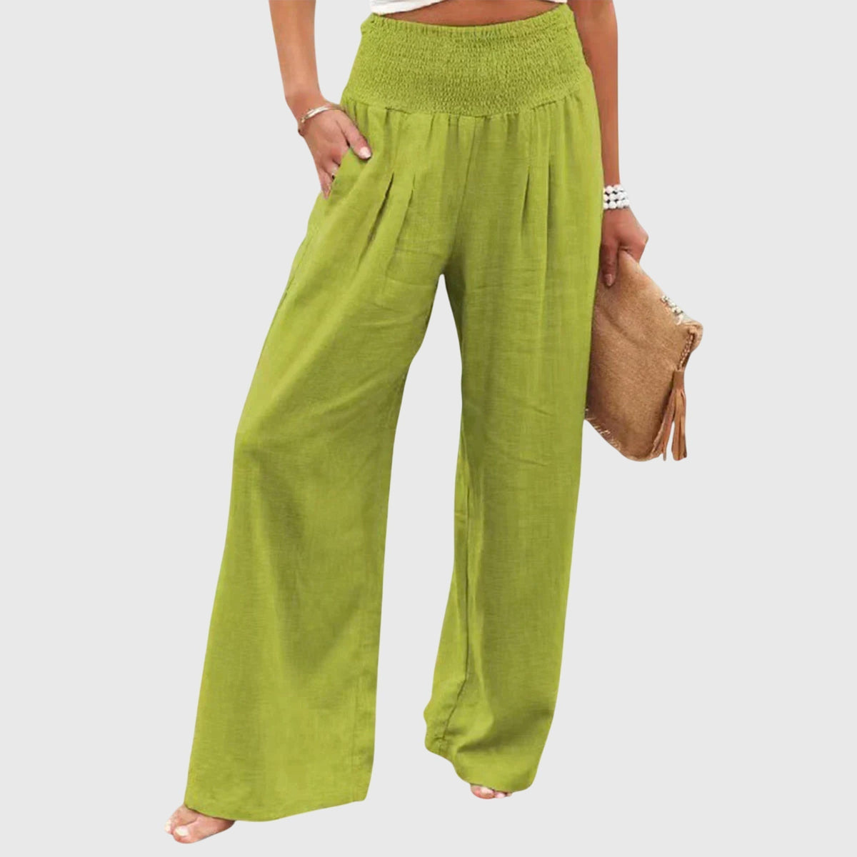 Halter Twist Front Top and Wide Leg Pants Two Piece Set 4