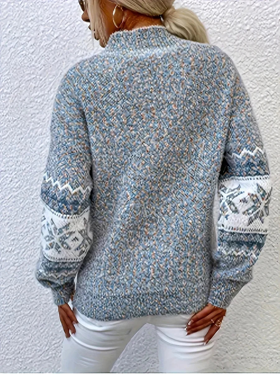 Crochet Lace Yoke V-Neck Long Sleeve Swiss Dot Blouse 4