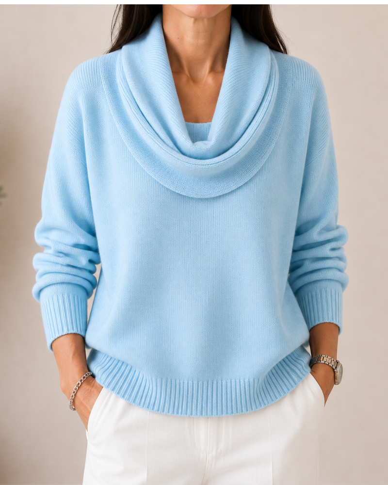 Cowl Neck Long Sleeve Knit Sweater 5
