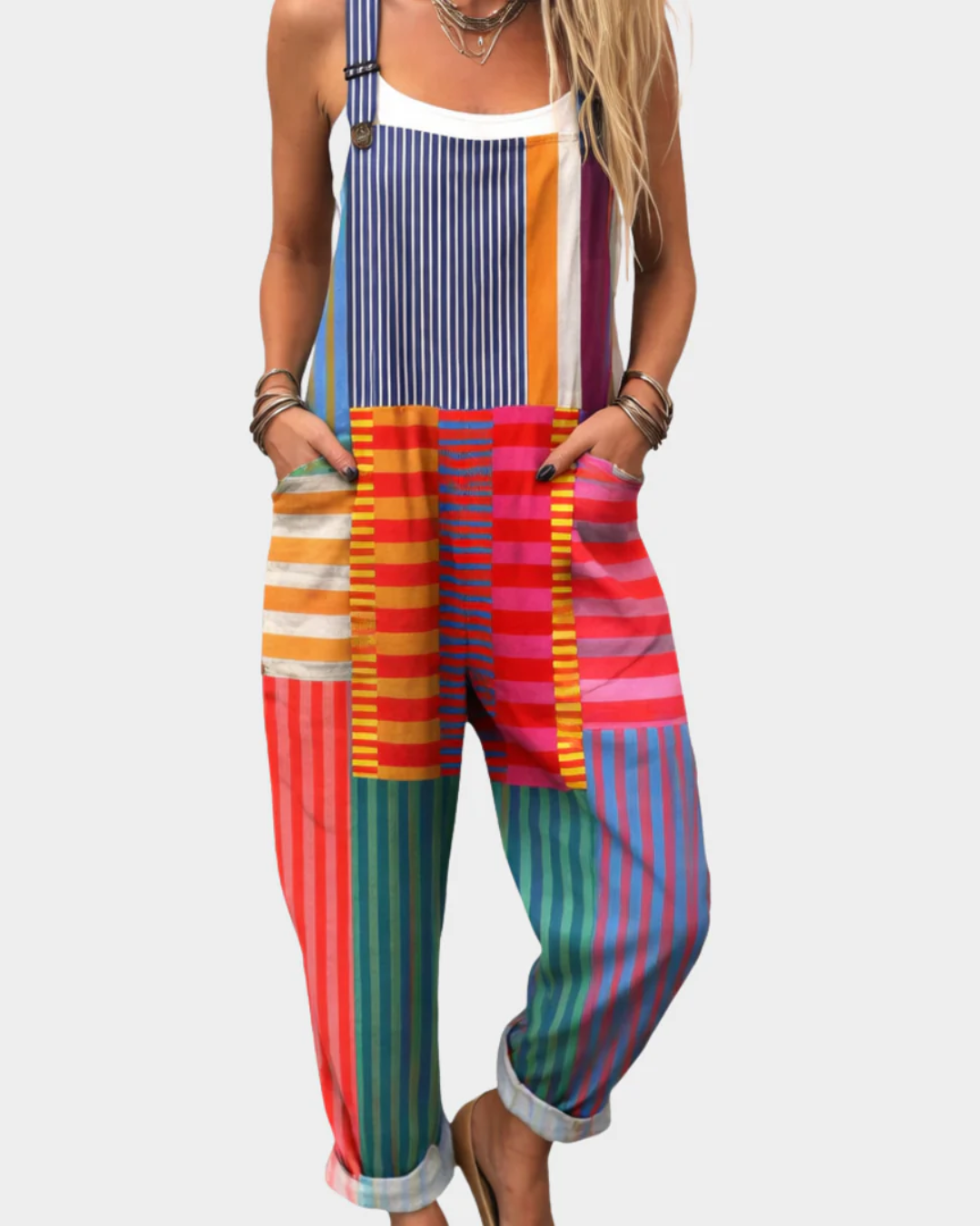 Wildflower Print Cuffed Leg Overall Jumpsuit with Pockets 5
