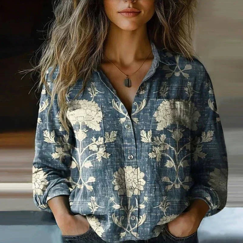Bandana Paisley Print Long Sleeve Button Front Shirt 2