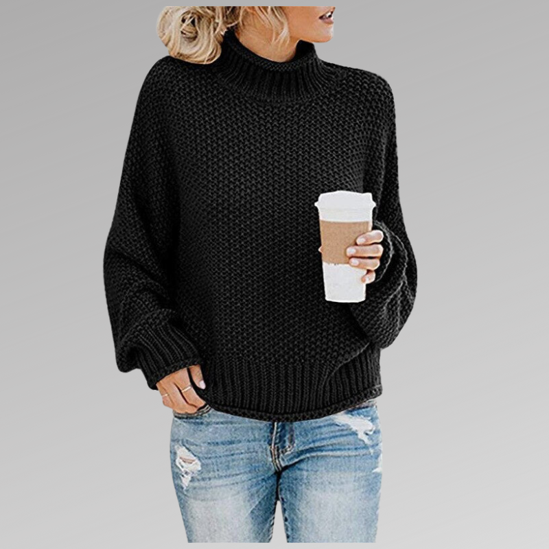 Turtleneck Long Sleeve Chunky Knit Sweater 3