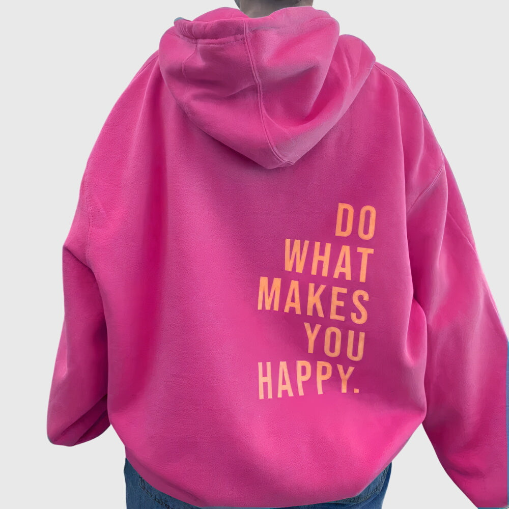 Slogan Print Drawstring Oversized Hoodie 3