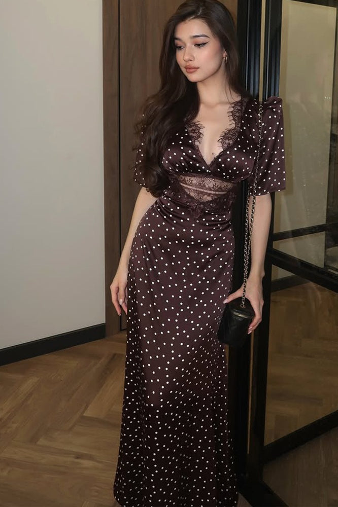 Deep V-Neck Lace Dress