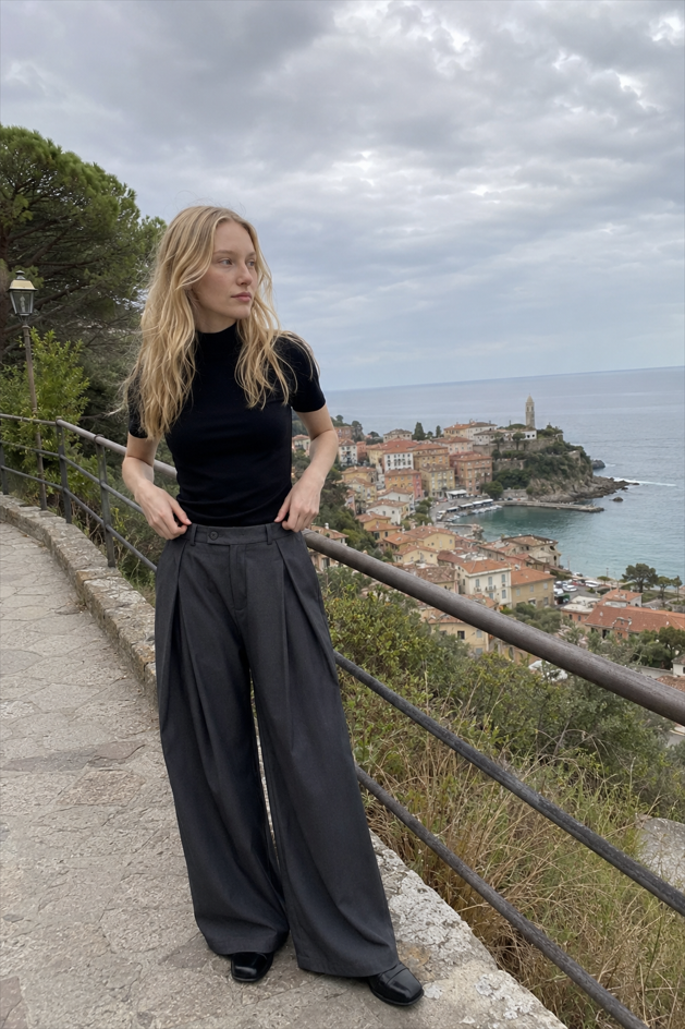 3D Pleat A-Line Wide Leg Pants