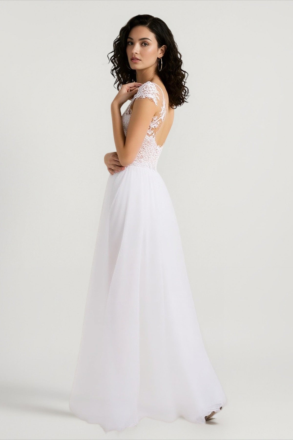 Without A Doubt Crochet Lace Maxi Dress in White - View 3