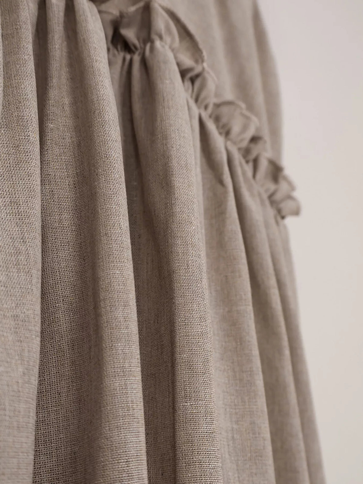Tie Strap Scoop Neck Ruffle Waist Linen Look Mini Dress 8