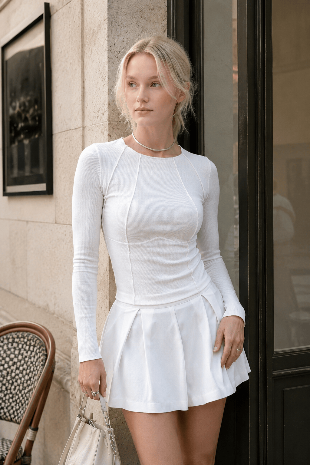 Piping Graceful Long Sleeve Top