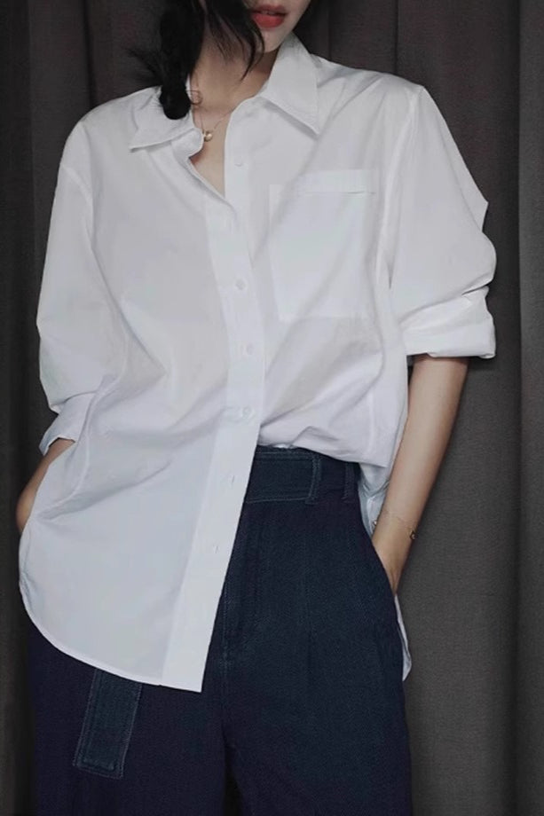 Cotton Oversized Long Sleeve Top