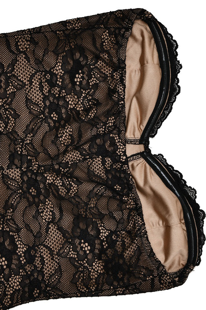 Lace Strapless Corset Bodycon Maxi Dress - View 17