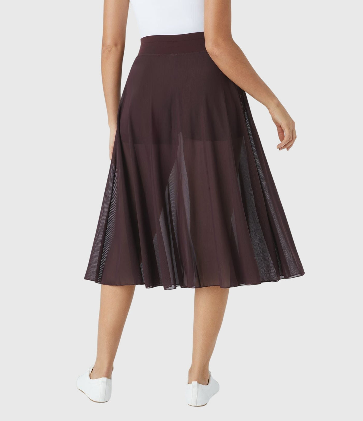 High Waist Drawstring Front Slit A-Line Midi Skirt 36