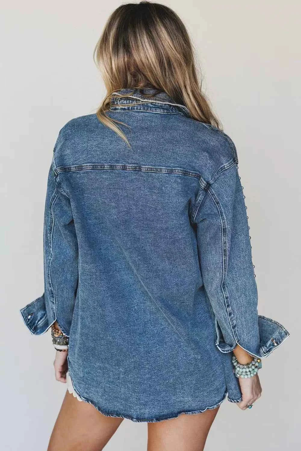 Rivet Embellished Western Style Regular Fit Long Sleeve
