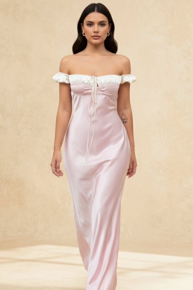 Ruched Satin Dress