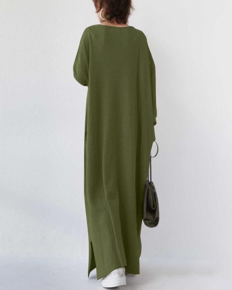 Long Sleeve Ribbed Knit Sweater Dress - View 9