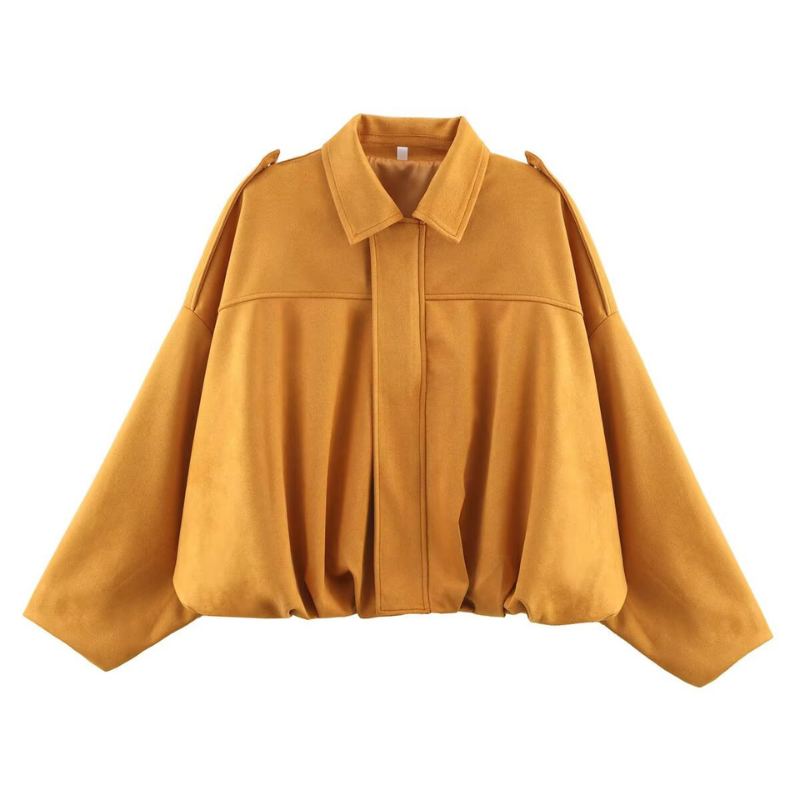Suede Look Zip Front Oversized Bomber Jacket 8