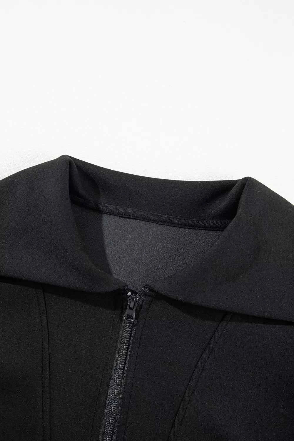 Solid Zip Sailor Collar Pullover Sweatpants Set