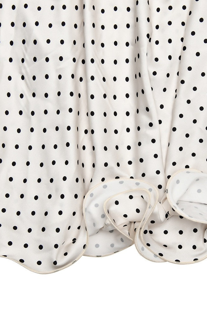 Polka Dot Backless Satin Maxi Dress - View 5