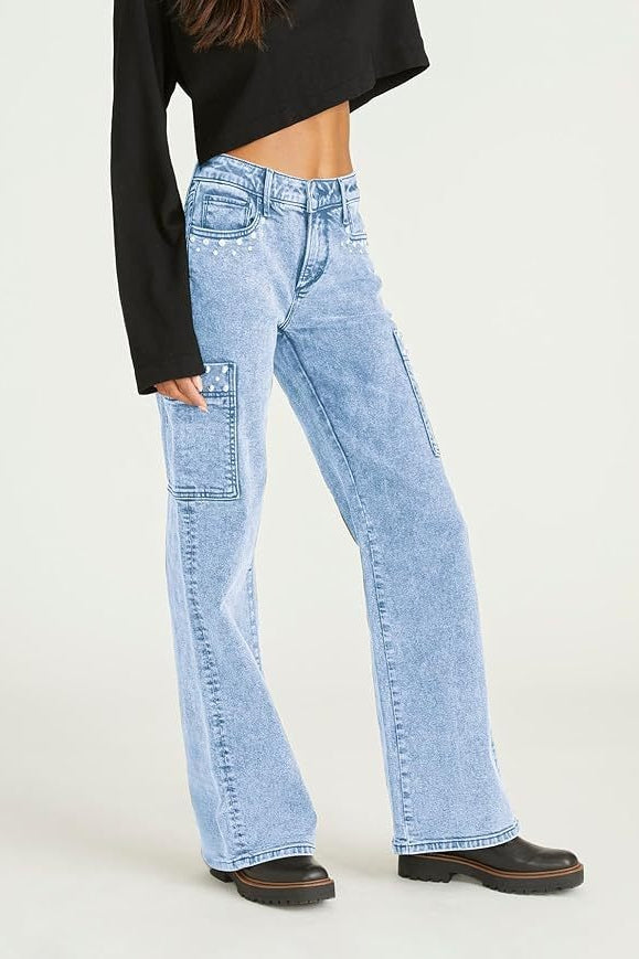 High-Waist Flared Denim Jeans