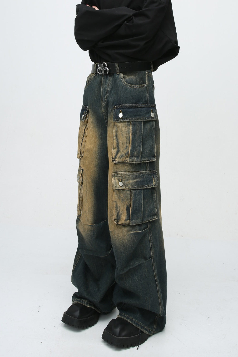 Vintage Washed Distressed Denim Jeans