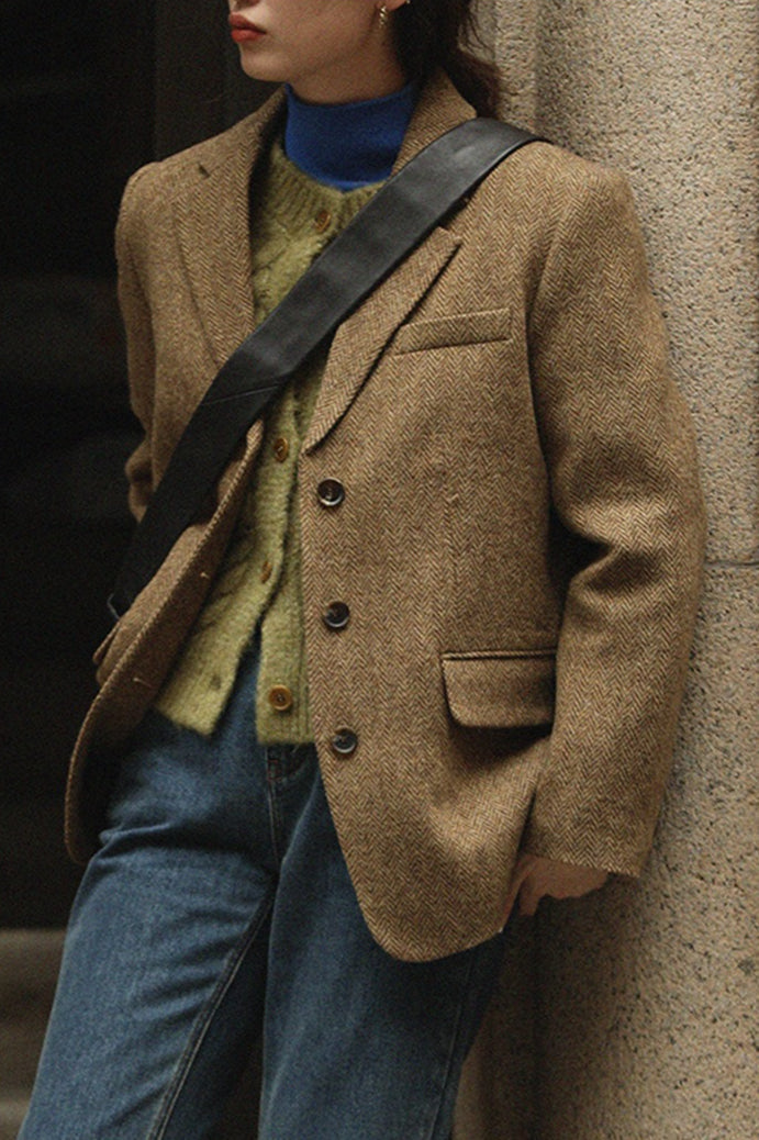 Tailored Wool Crepe Blazer