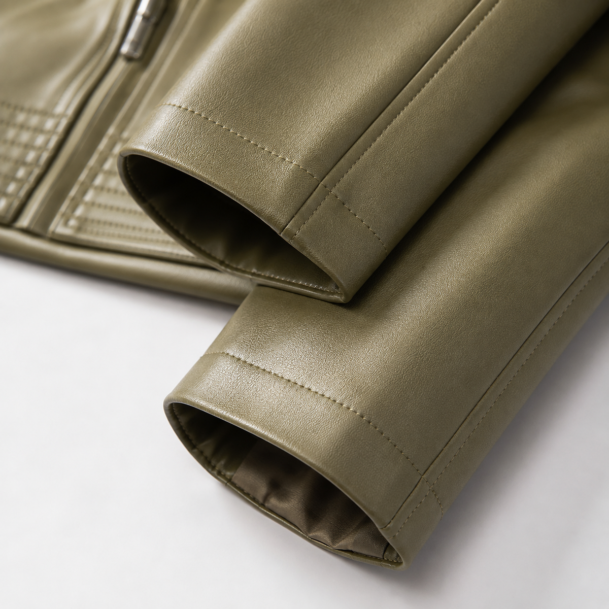 Draped Lapel Asymmetric Zip Faux Leather Jacket 10