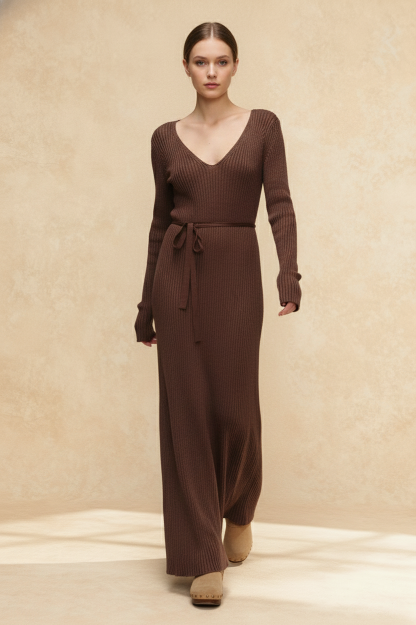 Deep V-Neck Dress