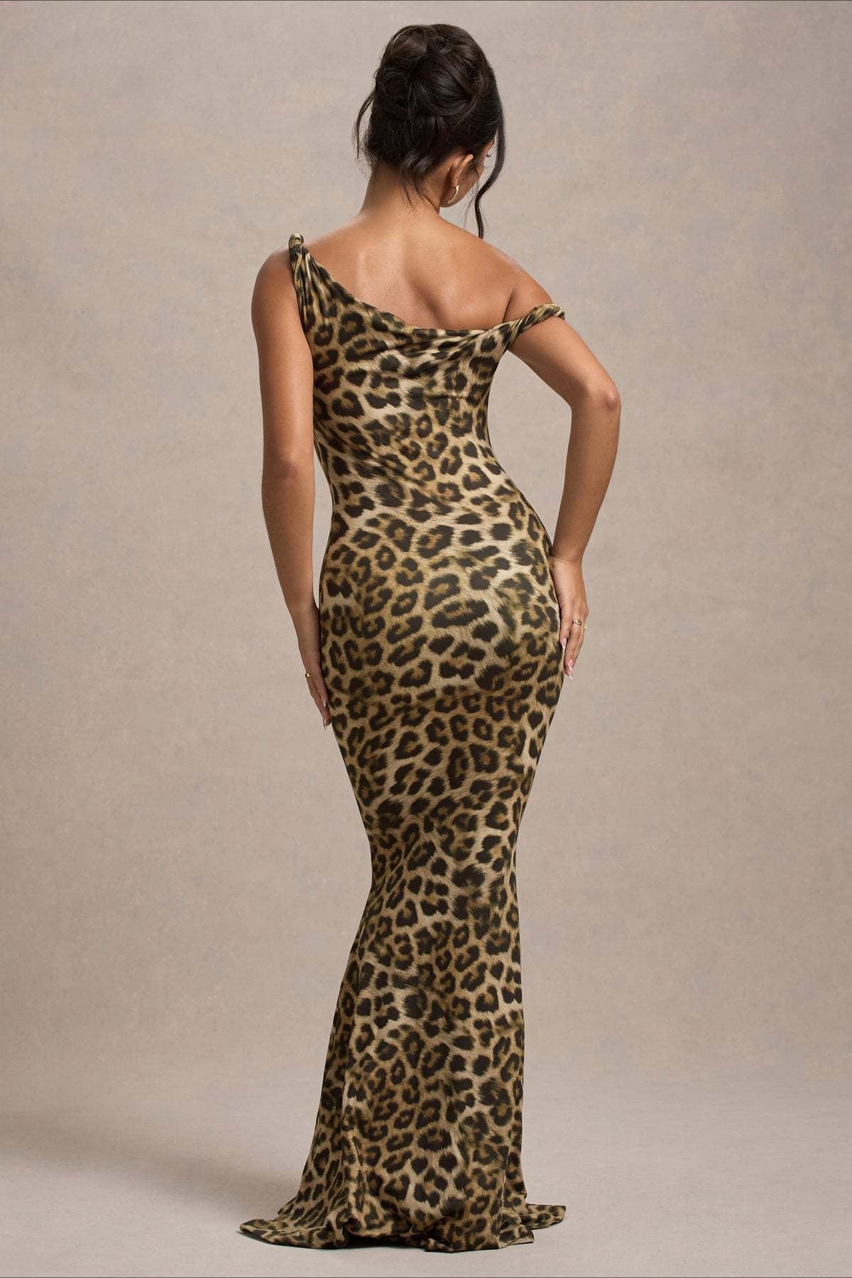 Floral Print One Shoulder Fishtail Bodycon Maxi Dress - View 9