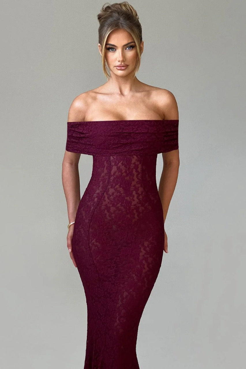 Floral Lace Backless Lace Dress - View 17