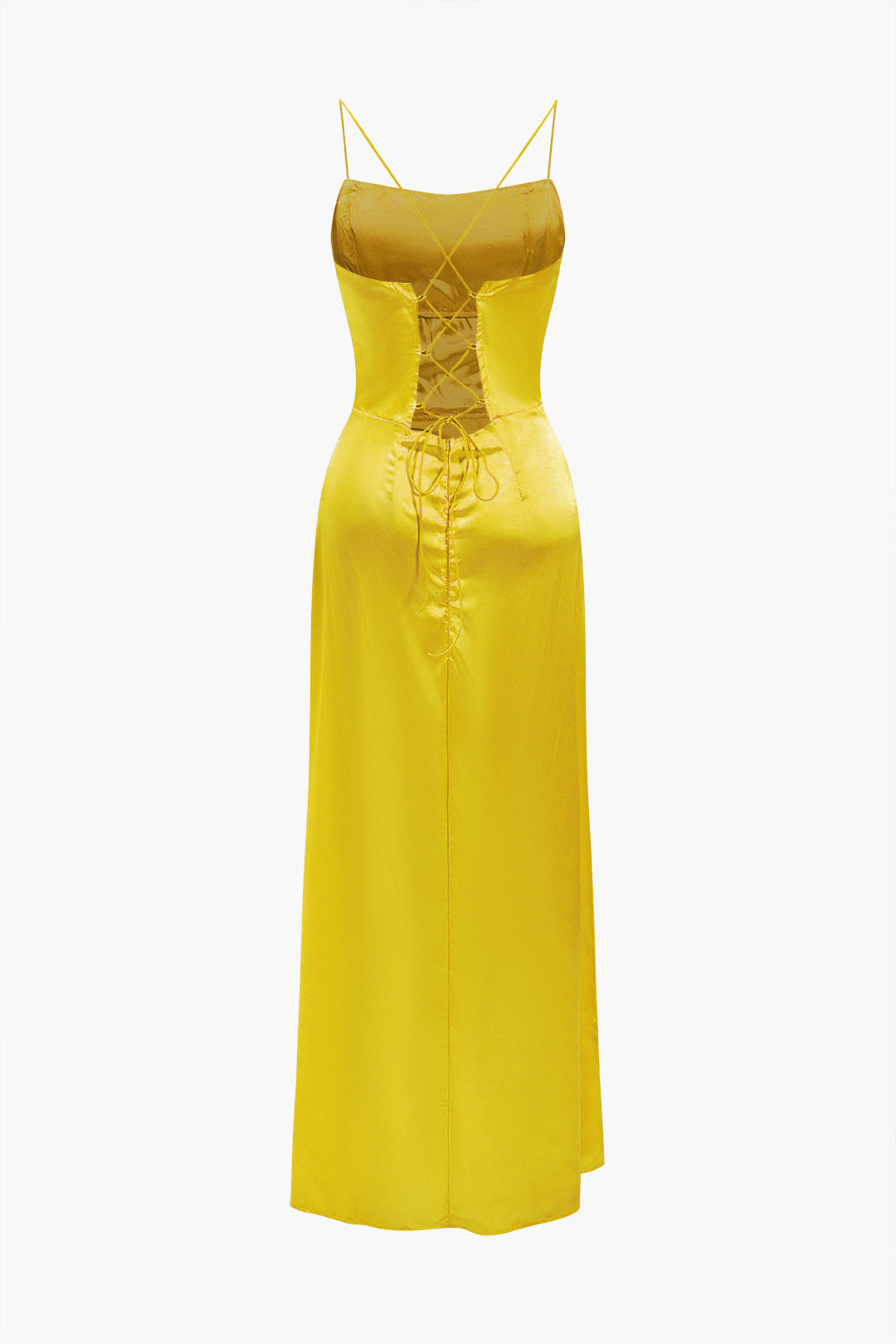 Corset Cowl Neck High Slit Maxi Dress 28