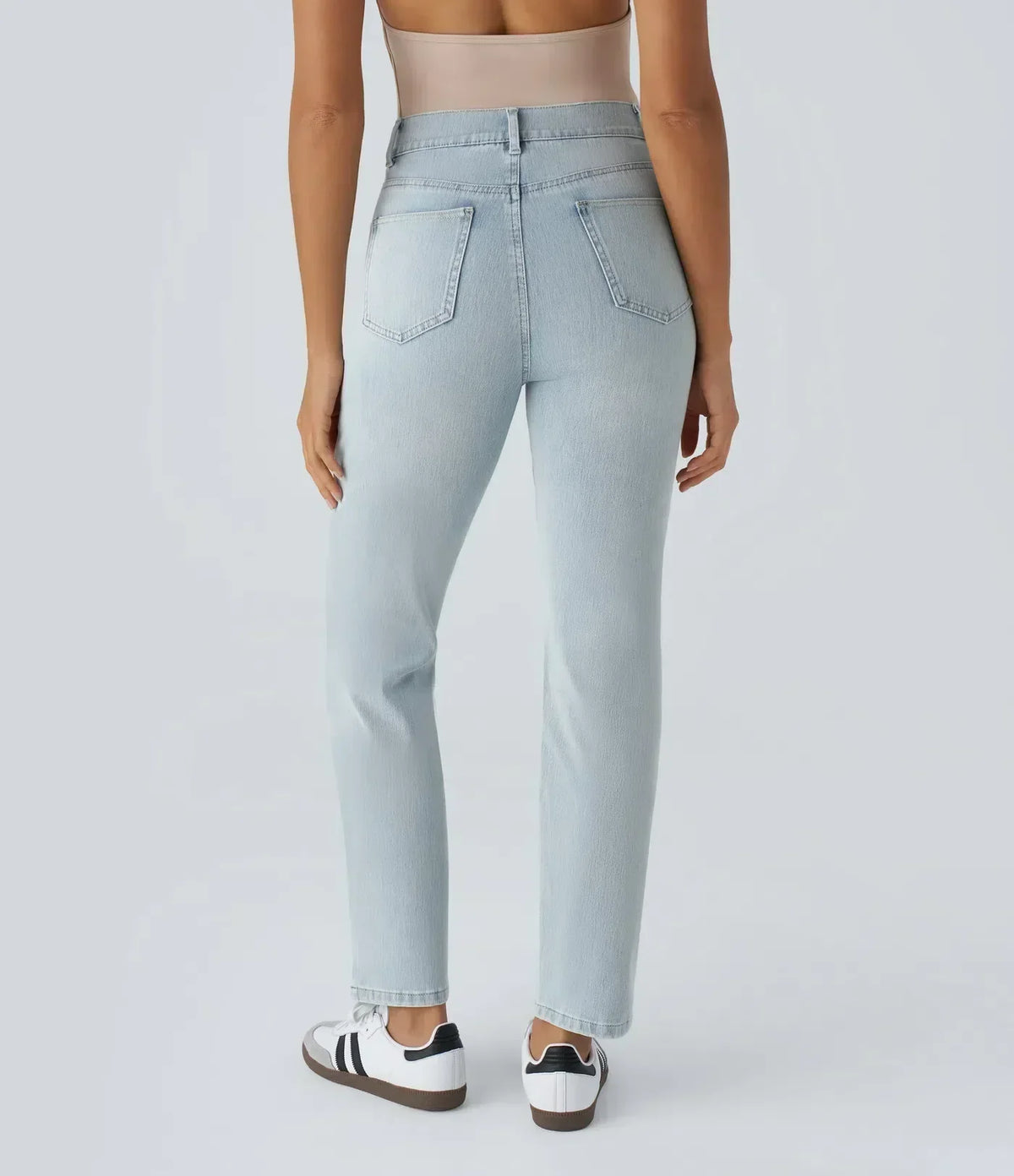 High Waist Straight Leg Pull On Jeans 22