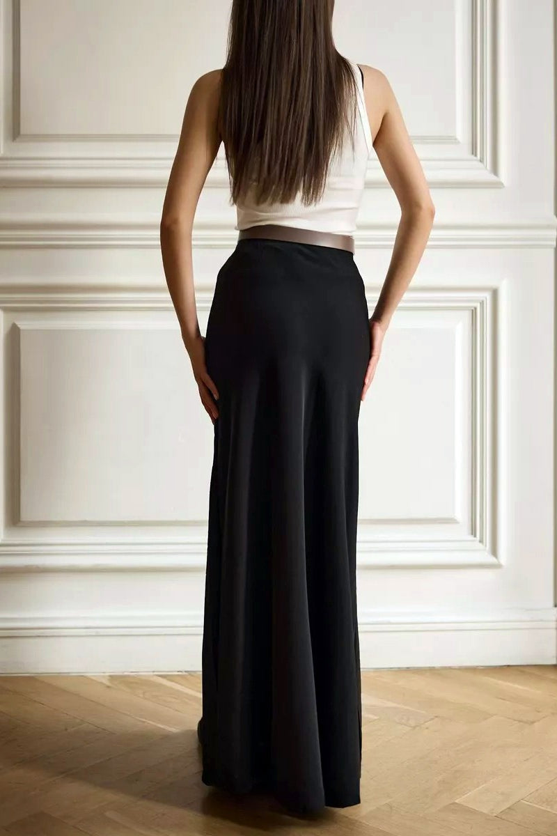 Satin High Waist Mermaid Maxi Skirt