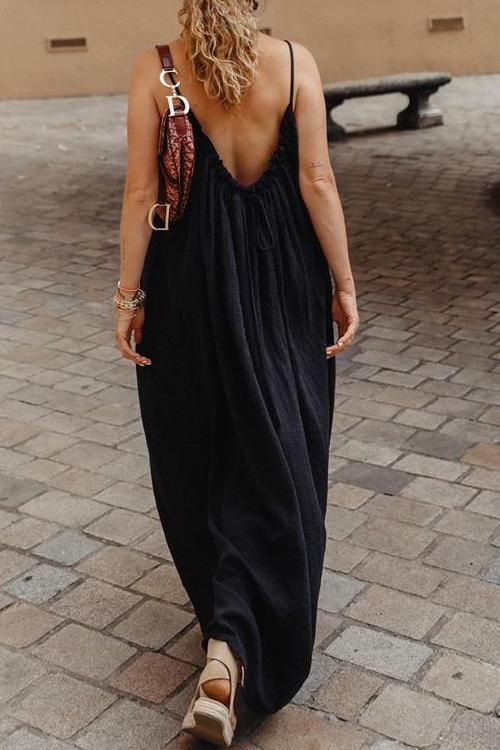 Spaghetti Strap V-Neck Tiered Ruffle Hem Maxi Dress - View 24